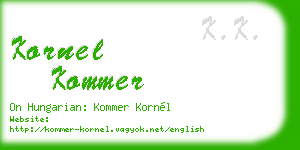 kornel kommer business card